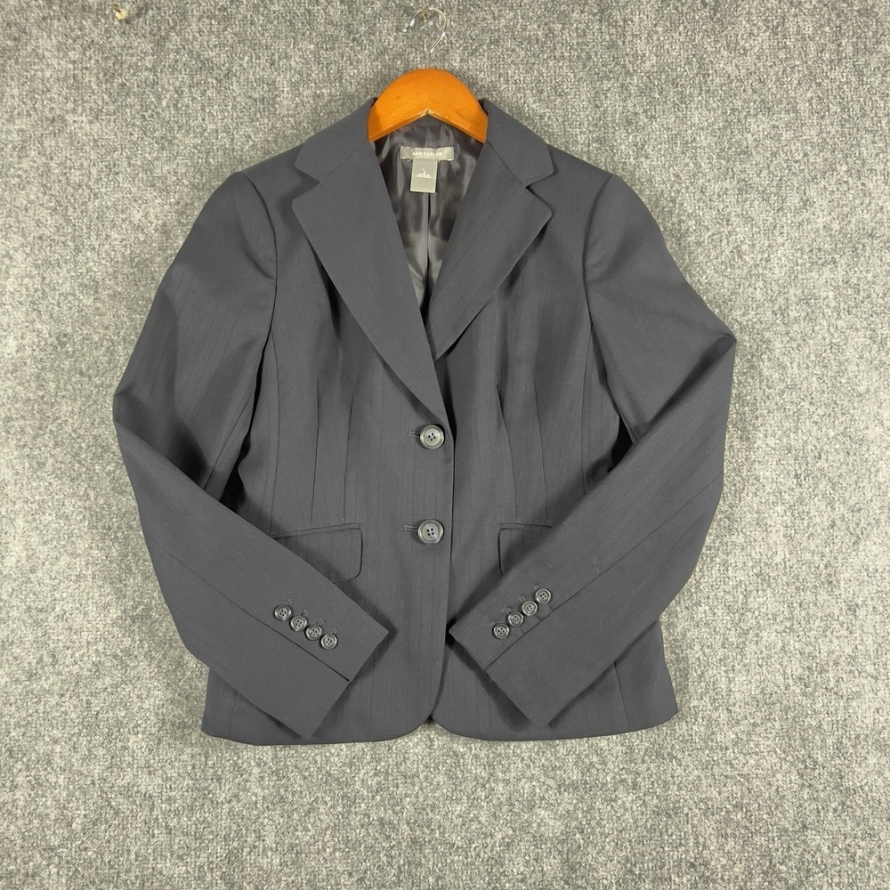 Ann Taylor Womens Blazer Size 0 Navy Career Jacket Tailored Business Suit Coat
